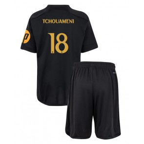 Real Madrid Aurelien Tchouameni #18 Tredje trøje Børn 2023-24 Kort ærmer (+ korte bukser)